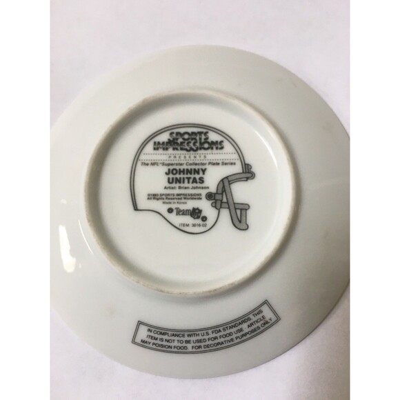 Johnny Unitas Signed NFL Superstar Gold Vtg 1992 Limited  VTG Plate Johnny Unitas Signed NFL Superstar 1992 Limited Edition Collectors